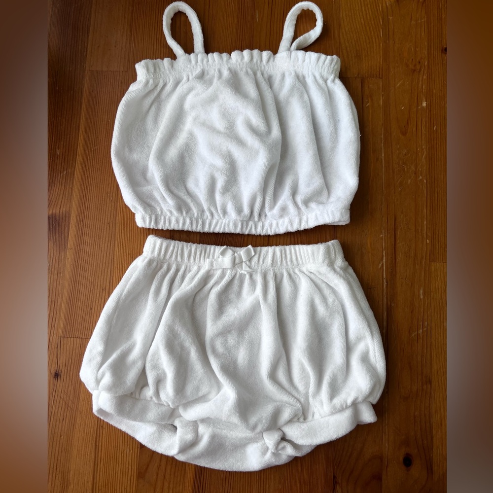 Baby Gap terry towel crop top and shorts